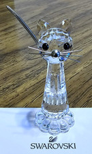 ? Swarovski Crystal 1977 Pets Corner, 3 In. Tall Kitty Cat Figurine, Silvertone
