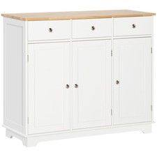 HOMCOM Modern Sideboard Buffet Cabinet with Storage Cabinets and Drawers White