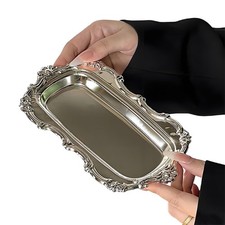 Tea Tray Silver Tray Decorative Silver Serving Tray L4B68233