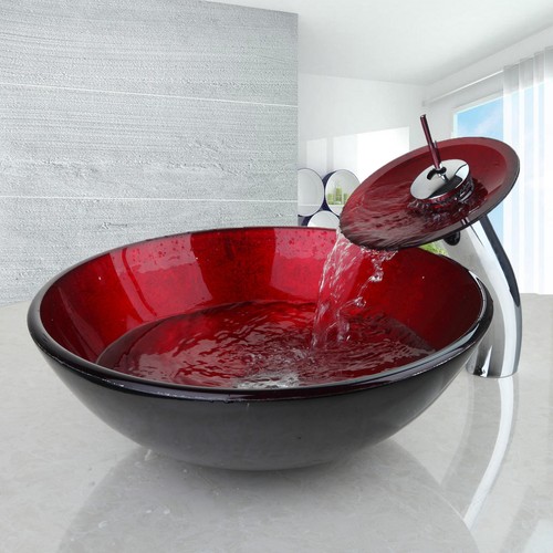 Red round art - art, basin