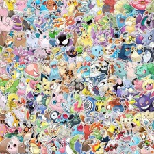 200PCS POKEMON PIKACHU WALL STICKER Pocket Monster Kids Room Vinyl Decals UK NEW