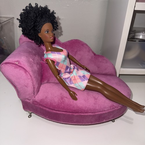 Pink faux velvet couch - pink, sofa