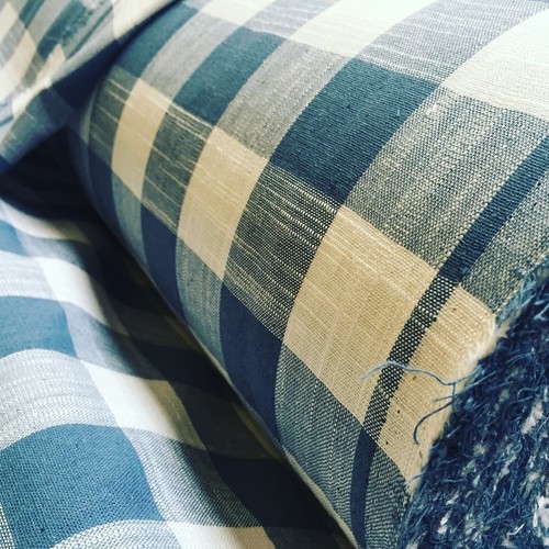 Gingham checked linen fabric - gingham,