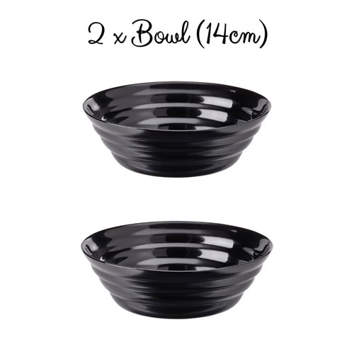 Black dinnerware bowl - black,