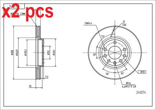 Pcs sides front brake - x2,