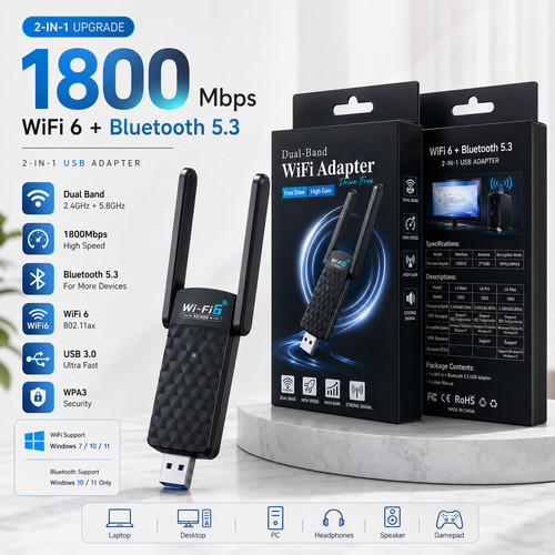 1800mbps wifi usb adapter - 1800mbps, 6
