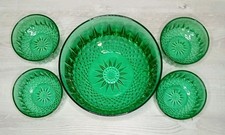 5 Vintage French Emerald Green