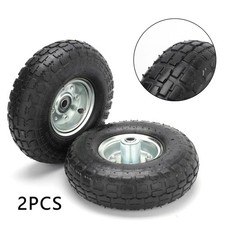 2 x 10" PNEUMATIC SACK TRUCK TROLLEY WHEEL BARROW TYRE TYRES WHEELS