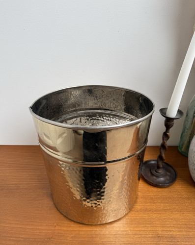 Vintage hammered brass coal - brass,