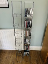 2 x Chrome metal CD storage