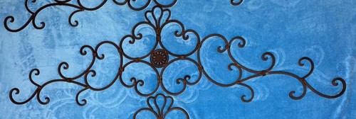 Cast wrought iron floral - iron, metal