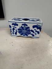 Vintage Blue and white pottery Flower Brick