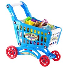 Kids Shopping Trolley Shopping Cart Playset Children's Role Play Toys Play Food