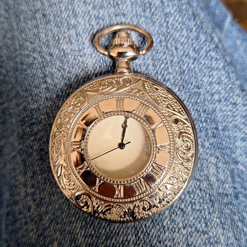 Silver half hunter quartz - silver,