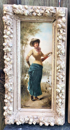 Oil painting antique victorian - oil,