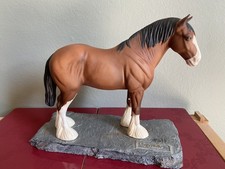 Rare Beswick Clydesdale Shire Stallion Horse, Brown White, A3998