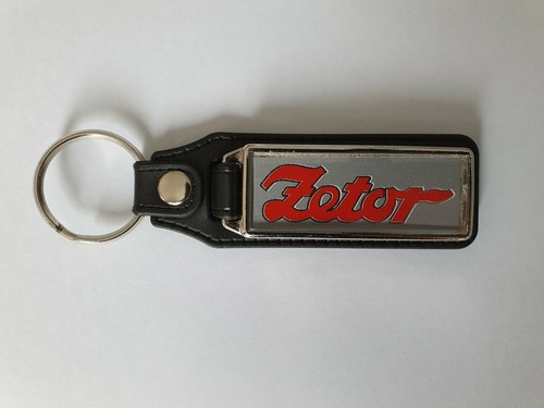Zetor tractor leather keyring - leather,