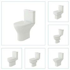 Bathroom Toilet Pan Soft Close Seat Cistern Ceramic Unit Modern White Ceramic WC