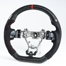 Carbon Fiber Flat Bottom Steering Wheel Suede For Subaru Levorg WRX STI