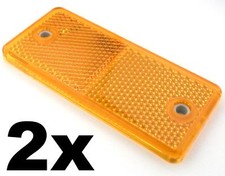 2x E-Approved Amber Orange Rectangular Reflectors Trailer Caravan Side Marker
