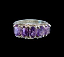 Vintage Amethyst 5 Stone Ring