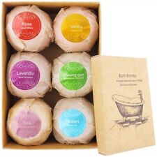 100% Natural Handmade Organic Bath Bomb Gift Set With Essential Oils (6 x 60g)