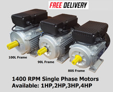 1400RPM SINGLE PHASE ELECTRIC MOTOR AVAILABLE: 1HP,2HP,3HP,4HP B3 FOOT MOUNT