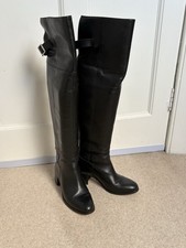 Zara Black Leather OTK Pull On