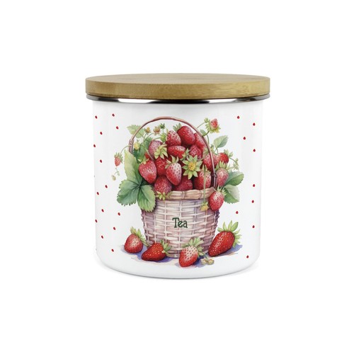 Strawberry basket tea canister - basket,