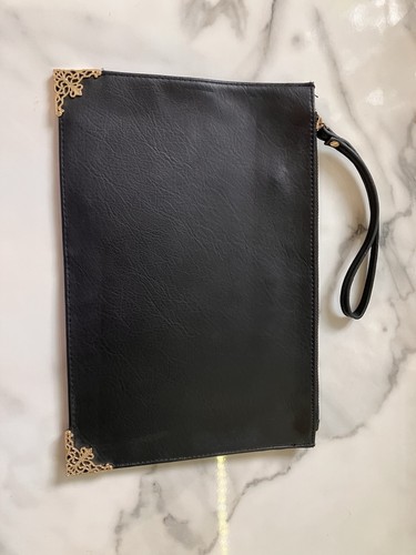 Black clutch bag with - bag, gold