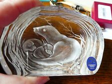 Vintage Dartington Glass  Crystal  Otter Paperweight - Signed Alfred Capredoni  