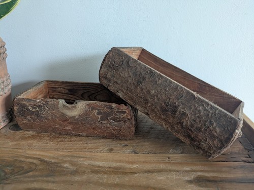 Pair reclaimed rustic wood - reclaimed,