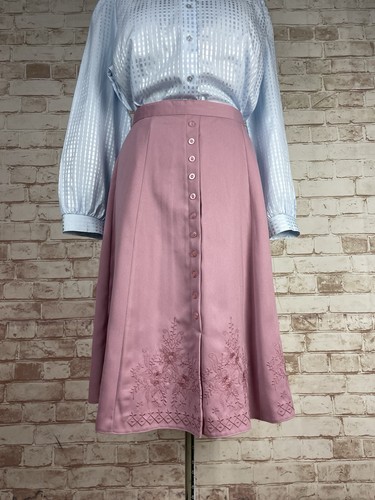 Rosy purple embroidered skirt - purple,