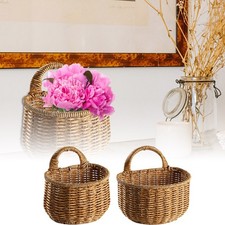Hangings Storage Baskets Wicker Wall Mounted Hangings Basket Storage Refined