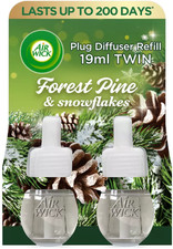 2 X Air Wick Electrical Plugin Oil Refills - Forest Pine & Snowflakes