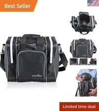Stylish Black Bowling Bag with Adjustable Strap & Foam Ball Holder - Size 14