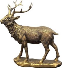 Bronze Stag Ornament Figure Home Deco Gift New Reindeer Xmas Decor Statue 20cm