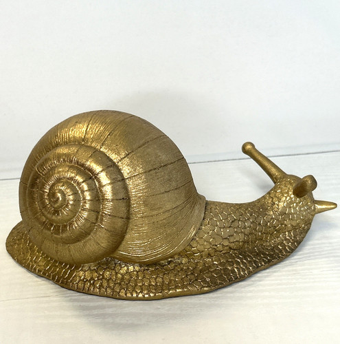 Large snail ornament gold - ornament,