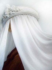 OAntique French bed ciel de lit half tester bed canopy vintage Chateau chic