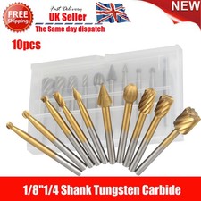 10X 3*6mm Tungsten Carbide Burr Rotary Drill Bits Tools Cutter Files Set Shank *