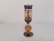 Murano Wine Glass Italian Art Glass Blue & Gold Handmade Wine Glass