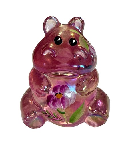 Fenton glass hippo - glass, figurine