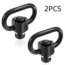 2PCS Heavy Duty Flush Push Button Quick Detach 1.25" Rifle QD Sling Swivel Mount