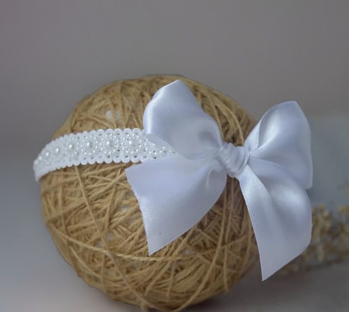 Handmade baby bow for baptism - baby,