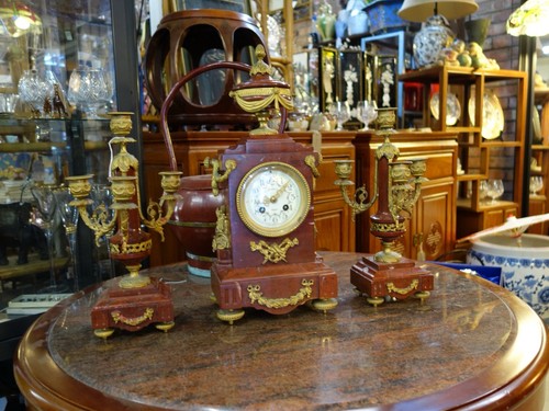 Antique french rouge marble - marble, &