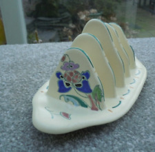 Honiton Pottery 4 Slice Toast Rack - Hand Painted Vintage