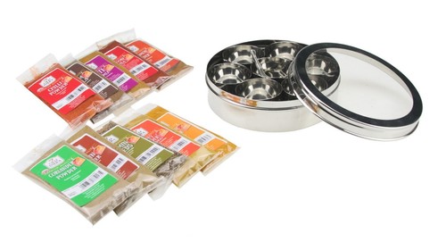 Spice tin with spices - tin,