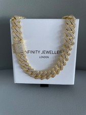 Premium Qulity CZ Iced chain 14mm Gold with Luxury Gift Box
