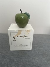 Langham Glass Signed Paul Miller Apple Paperweight with original box