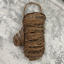 VTG Boho Wicker/rattan Wall Hanging Basket Rustic Primitive Winter Glove Holiday